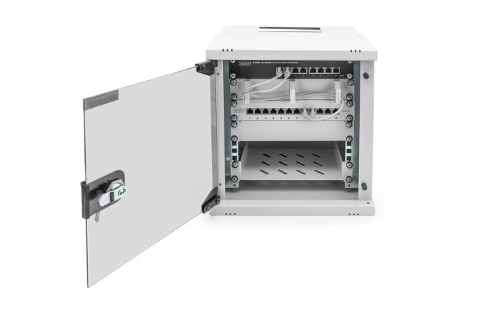 DIGITUS 10" 6U wall mounting cabinet, SOHO PRO 325 x 315 x 300 mm, grey