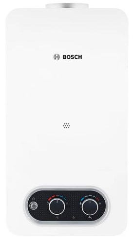 Газова колонка Bosch Therm 4000-T4004 10 л/хв 17.4 кВт регулювання потужності розпалювання від батарейок білий