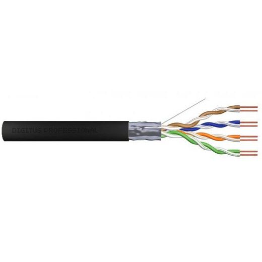 DIGITUS patch cable CAT 5e F-UTP, 305m, AWG 26/7, outdoor, black
