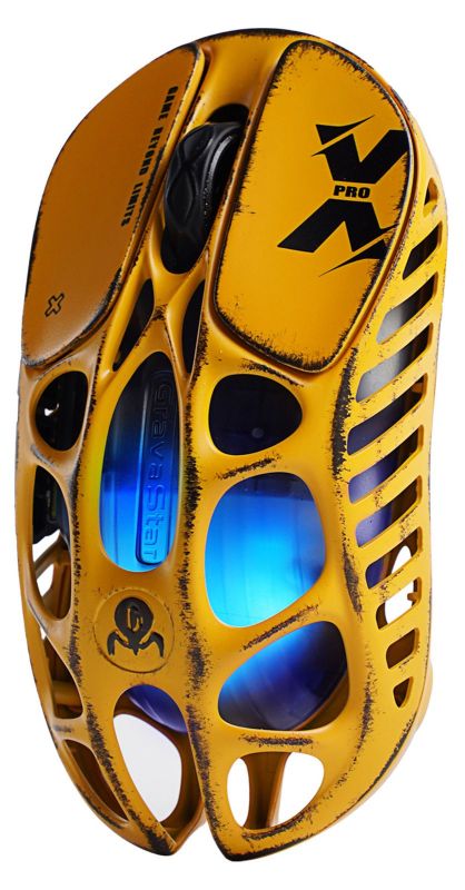 Мышь GravaStar Mercury X, BT/WL/USB-A, RGB, Battle-Worn Yellow
