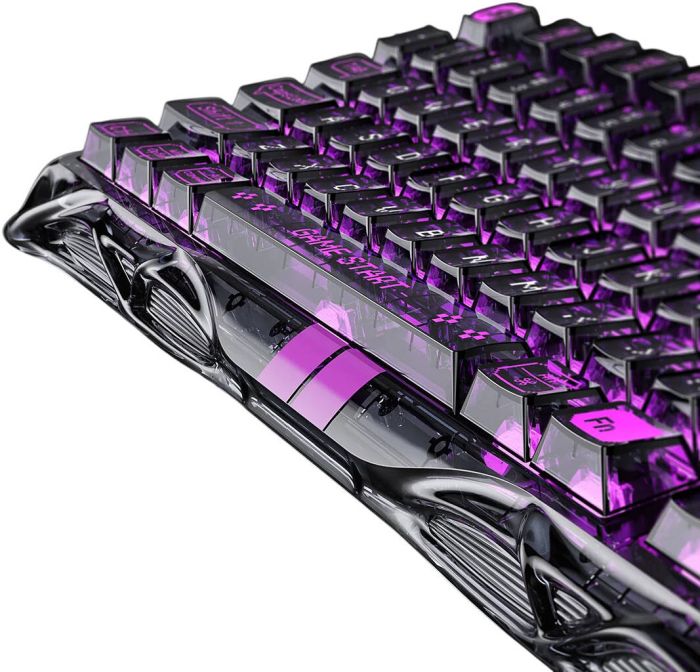 Клавиатура механическая GravaStar Mercury V75 Lite 80keys, Magnetic Blackcore, USB-A, RGB, Transparent Black
