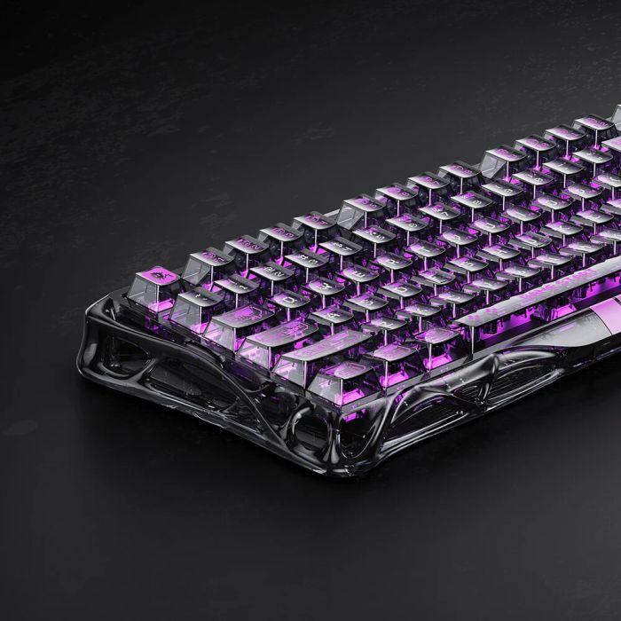 Клавиатура механическая GravaStar Mercury V75 Lite 80keys, Magnetic Blackcore, USB-A, RGB, Transparent Black
