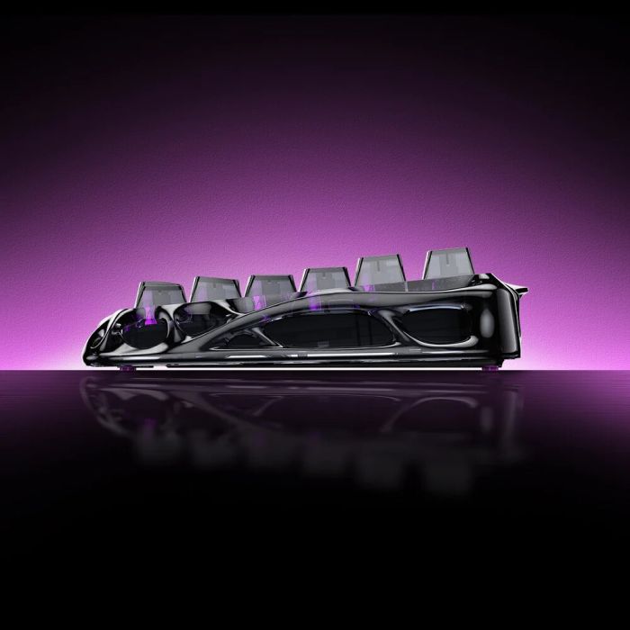 Клавиатура механическая GravaStar Mercury V75 Lite 80keys, Magnetic Blackcore, USB-A, RGB, Transparent Black