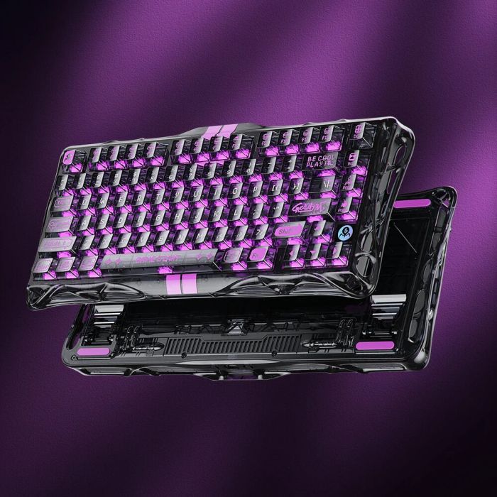 Клавиатура механическая GravaStar Mercury V75 Lite 80keys, Magnetic Blackcore, USB-A, RGB, Transparent Black