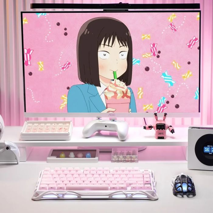 Клавіатура механічна GravaStar Mercury K1 80keys, GravaStar x Kailh Cheery Pink, EN, BT/WL/USB, Sakura Pink