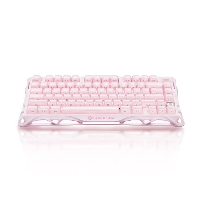 Клавіатура механічна GravaStar Mercury K1 80keys, GravaStar x Kailh Cheery Pink, EN, BT/WL/USB, Sakura Pink