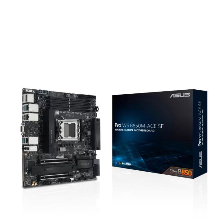 ASUS Motherboard PRO WS B850M-ACE SE sAM5 B850 4xDDR5 M.2 HDMI DP D-Sub USB Type-C mATX