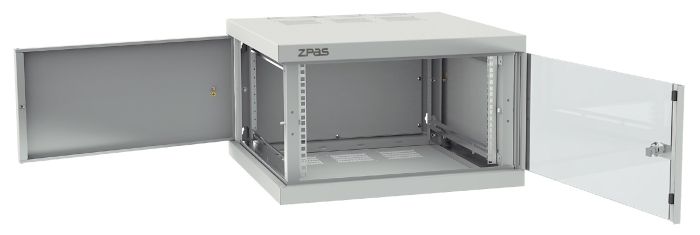 Шкаф ZPAS 19", 10U, Z-BOX, со сменными боковыми стенками, 600х600 мм, максимально 100кг, серый