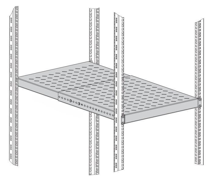 ZPAS shelf 19" 1U 350-600mm depth black