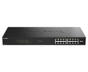 Комутатор    16x1GE PoE+, 240Вт, 30Вт/порт, Некерований D-Link DGS-1018P