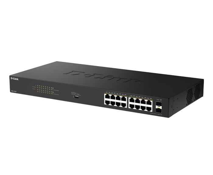 Комутатор    16x1GE PoE+, 240Вт, 30Вт/порт, Некерований D-Link DGS-1018P