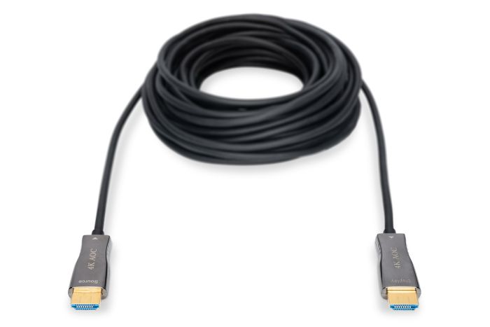 Кабель DIGITUS HDMI UHD 4K, AOC hybrid-fiber, type A M/M, 15м, чорний