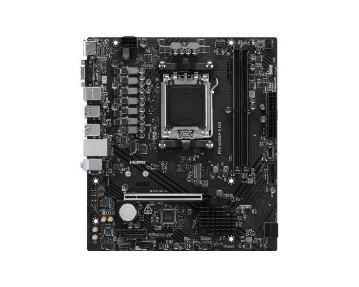 MSI Motherboard PRO A620AM-B EVO sAM5 A620 2xDDR5 M.2 HDMI D-Sub mATX