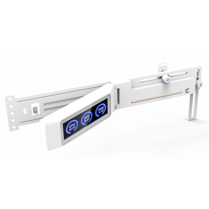 Держатель VGA с дисплеем Zalman ZM-VS3 DS,  5V 3Pin ARGB, USB 9Pin ARGB, белый