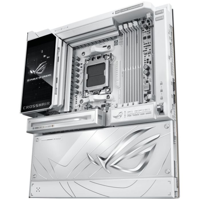 Материнcька плата ASUS ROG CROSSHAIR X870E GLACIAL sAM5 X870E 4xDDR5 M.2 USB Type-C Wi-Fi BT E-ATX білий
