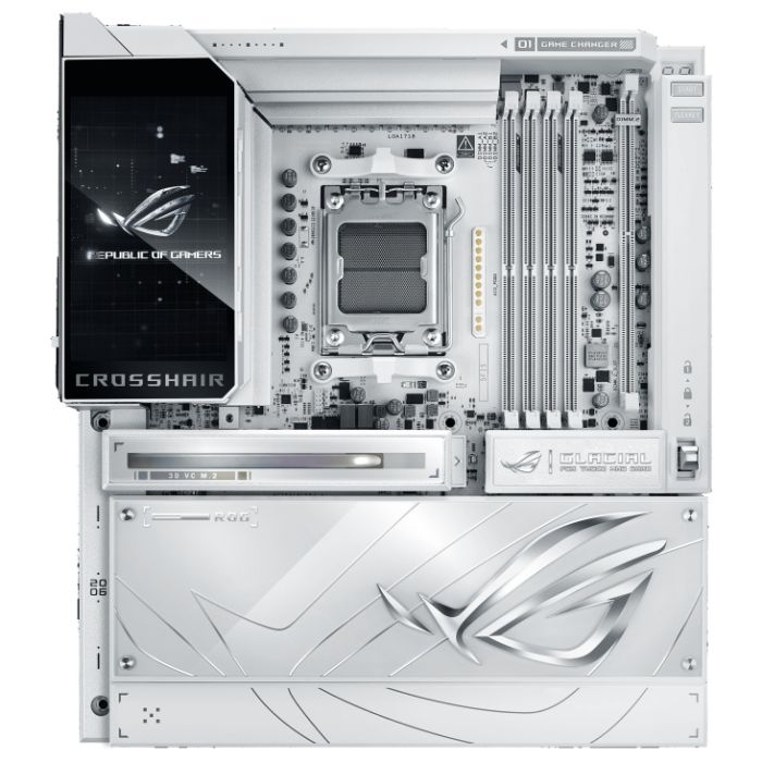 Материнcька плата ASUS ROG CROSSHAIR X870E GLACIAL sAM5 X870E 4xDDR5 M.2 USB Type-C Wi-Fi BT E-ATX білий