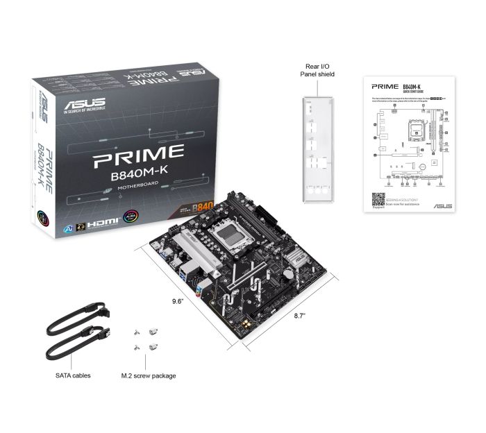 Материнcкая плата ASUS PRIME B840M-K sAM5 B840 2xDDR5 M.2 HDMI mATX
