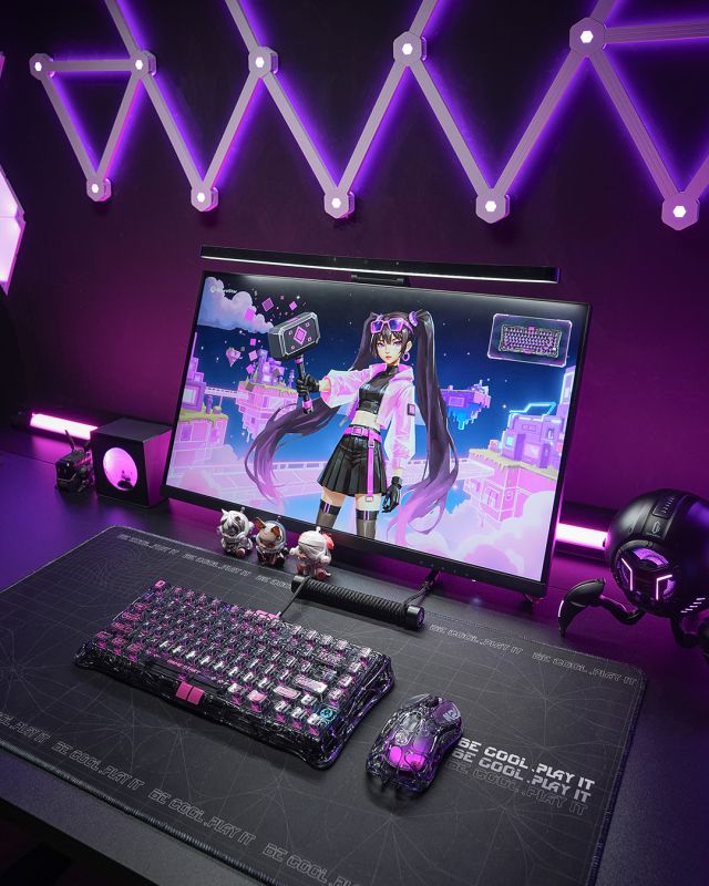 Клавиатура магнитная GravaStar Mercury V75 Lite 75keys, Blackcore, USB-A, Transparent Black