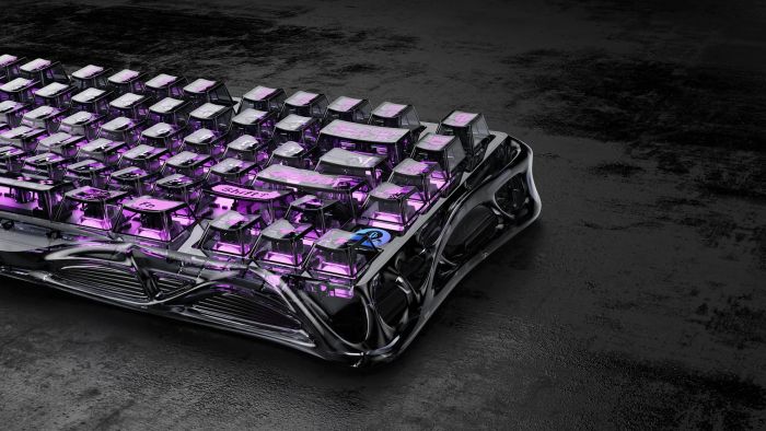Клавиатура магнитная GravaStar Mercury V75 Lite 75keys, Blackcore, USB-A, Transparent Black