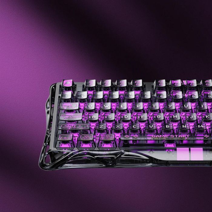 Клавиатура магнитная GravaStar Mercury V75 Lite 75keys, Blackcore, USB-A, Transparent Black