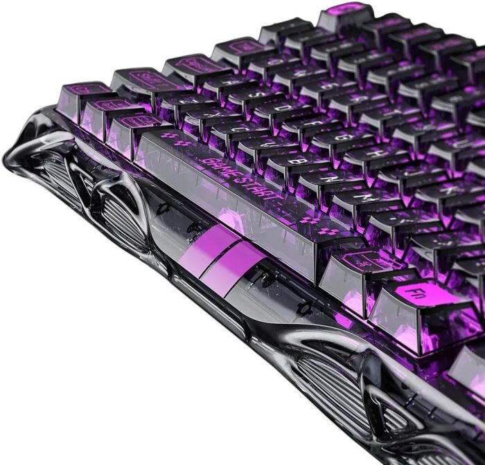 Клавиатура магнитная GravaStar Mercury V75 Lite 75keys, Blackcore, USB-A, Transparent Black