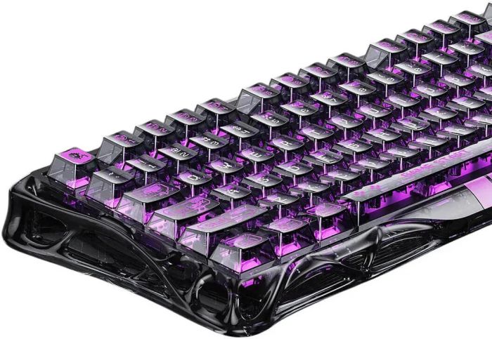 Клавиатура магнитная GravaStar Mercury V75 Lite 75keys, Blackcore, USB-A, Transparent Black