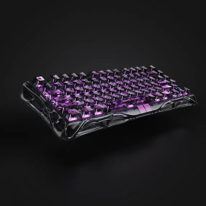 Клавиатура магнитная GravaStar Mercury V75 Lite 75keys, Blackcore, USB-A, Transparent Black