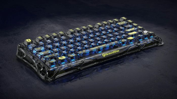 Клавіатура механічна GravaStar Mercury K1 Lite 80keys, GravaStar x BSUN Grey, BT/WL/USB, чорний
