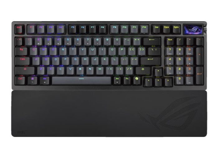 Клавіатура механічна ASUS ROG Azoth 96 HE, 96key, HFX V2 Magnetic Switches, USB-A/WL/BT, EN, RGB, чорний