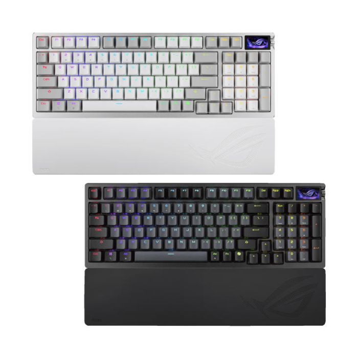 Клавіатура механічна ASUS ROG Azoth 96 HE, 96key, HFX V2 Magnetic Switches, USB-A/WL/BT, EN, RGB, чорний
