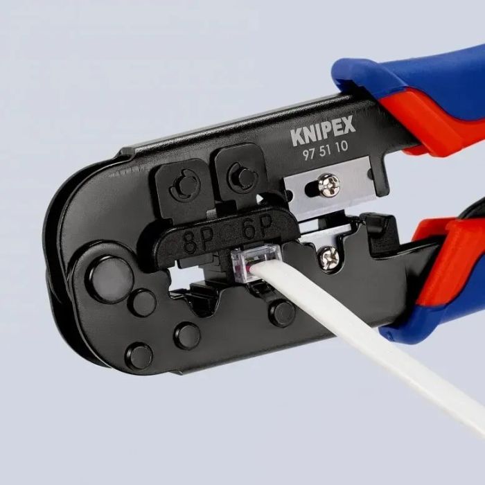 Обжимний інструмент KNIPEX, багатофункціональний, RJ 11/12, RJ 45, 190мм, 0.340кг