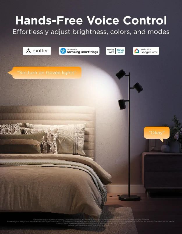 Govee H60B2 Tree Floor Lamp, 1500Lm, RGBWWIC, WI-FI/Bluetooth