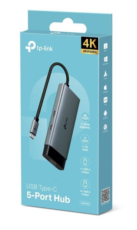 Хаб USB TP-LINK  USB-C > 2xUSB3.0/1xUSB-C/1xHDMI/1xPD 100Wh TP-Link UH5020C