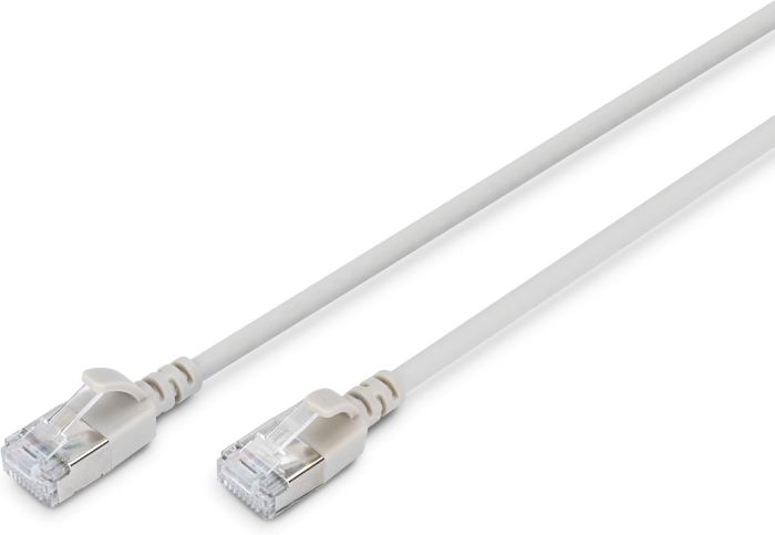 Патч-корд DIGITUS CAT 6a F-FTP Slim, 1 м, AWG 32/7, Cu, LSZH, серый