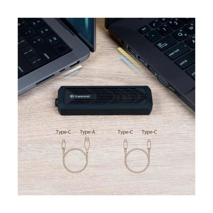 Портативний корпус Transcend для SSD Enclosure Kit M.2 PCIe/M.2 SATA 2230/2242/2260/2280 USB USB Type-A + Type-C Чёрный