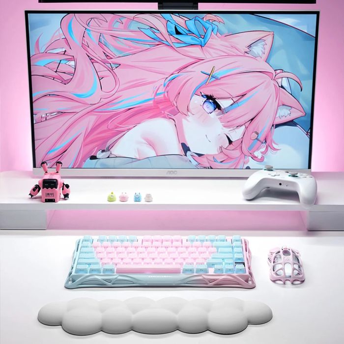 Клавіатура механічна GravaStar Mercury K1 Lite 80keys, GravaStar x BSUN Grey, BT/WL/USB, Lumen Rose