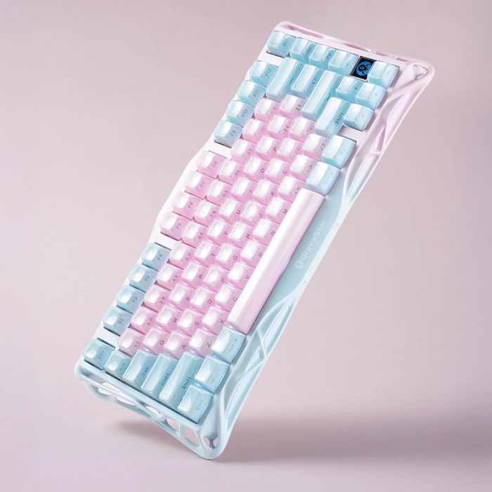 Клавіатура механічна GravaStar Mercury K1 Lite 80keys, GravaStar x BSUN Grey, BT/WL/USB, Lumen Rose