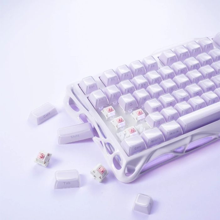 Клавіатура механічна GravaStar Mercury K1 80keys, GravaStar x Kailh Cheery Pink, EN, BT/WL/USB, Lavender Purple