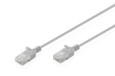 Патч-корд DIGITUS CAT 6 U-UTP Sliim, 1.5м, AWG 32/7, Cu, LSZH, сірий