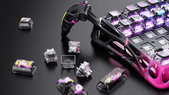 Клавіатура магнітна GravaStar Mercury V75 Pro 80keys, Magnetic Jade Gaming, 8K, USB-A, RGB, Neon Graffiti