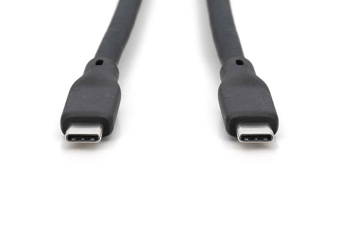DIGITUS USB Silicone connection cable, USB-C - USB-C 1.5m, USB4 Version 2.0, 80G, 240W, 16K, black