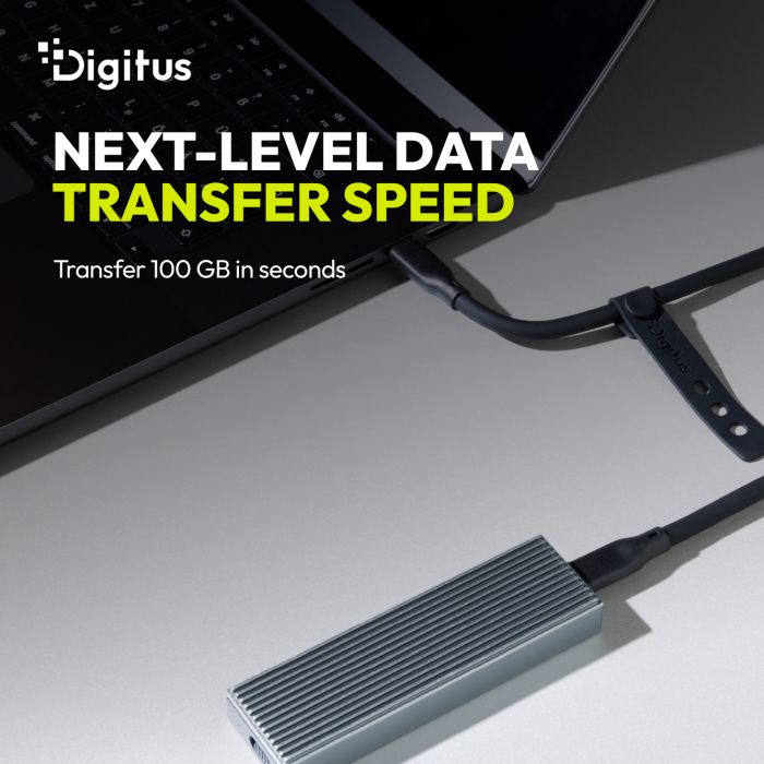 DIGITUS USB Silicone connection cable, USB-C - USB-C 1.5m, USB4 Version 2.0, 80G, 240W, 16K, black