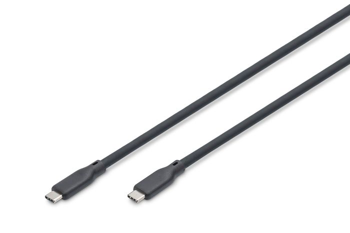 DIGITUS USB Silicone connection cable, USB-C - USB-C 1.5m, USB4 Version 2.0, 80G, 240W, 16K, black
