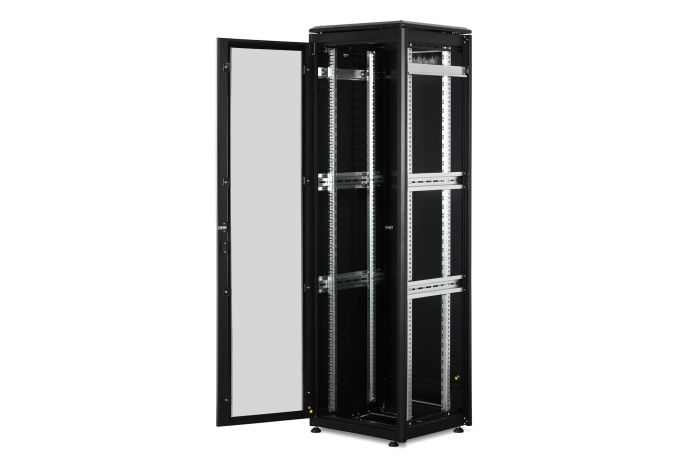 Шафа DIGITUS 19", 42U, Network Unique, перфоровані двері, 600x800 мм, 1200кг максимально, чорна