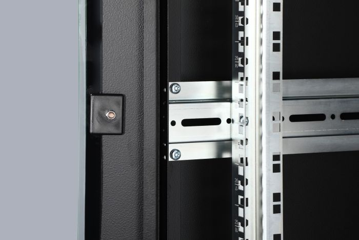 Шафа DIGITUS 19", 42U, Network Unique, перфоровані двері, 600x800 мм, 1200кг максимально, чорна