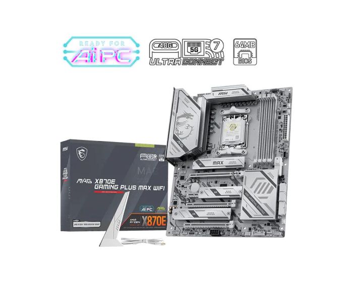 Материнcкая плата MSI MAG X870E GAMING PLUS MAX WIFI sAM5 X870E 4xDDR5 M.2 HDMI Wi-Fi BT ATX