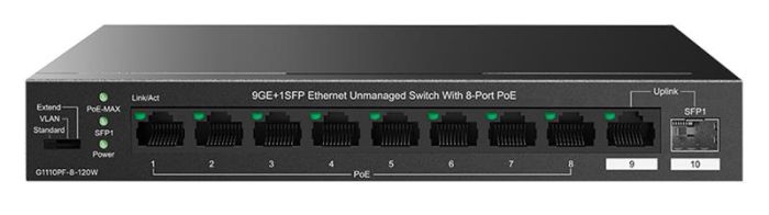 TENDA Switch  8xGE PoE, 1xGE, 1xSFP Tenda TEG1110PF-8-120W
