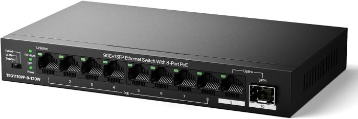 TENDA Switch  8xGE PoE, 1xGE, 1xSFP Tenda TEG1110PF-8-120W