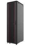 Шафа MIRSAN 19", 22U, GTV, скляні двері, 600x1000 мм, максимально 2000 кг, чорна