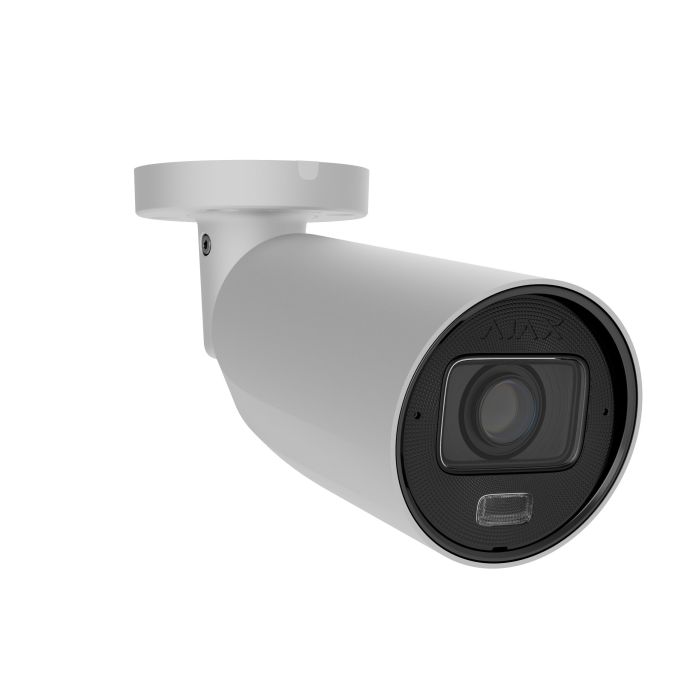 IP-камера дротова Ajax BulletCam HLVF 8 MP White, 2.8–12 мм, PoE, True WDR, IP67, ІЧ 60 м, LED 40 м, аудіо, кут огляду 31° до 111°, вулична, біла, 126279.217.WH1